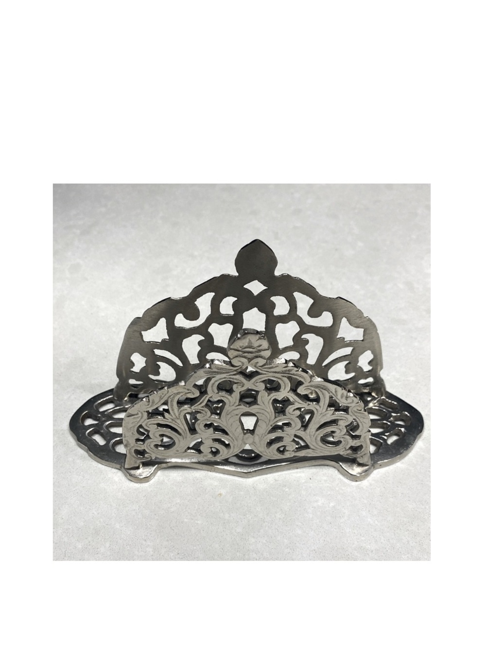 Vintage from the 1950s Italian Silver Plate Letter Rack ⭐️⭐️⭐️⭐️